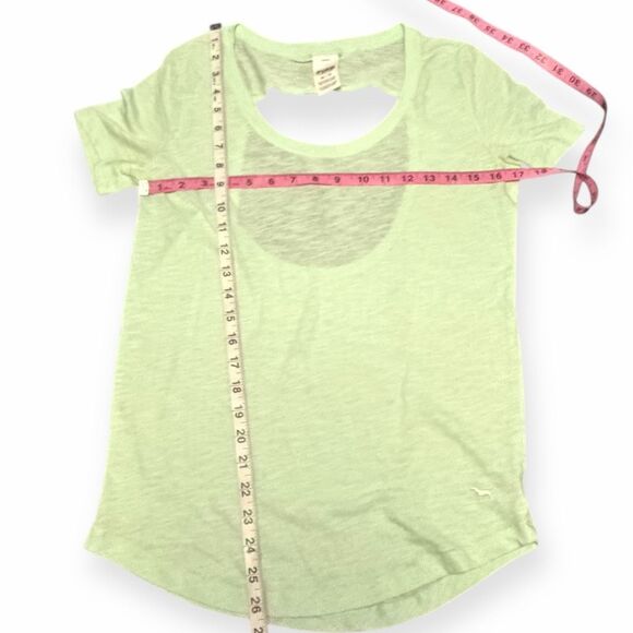 PINK VICTORIA’S SECRET Women’s Mint Green Cutout Back Short Sleeve Tee Size XS - Picture 5 of 5